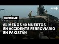 Al menos 40 muertos en un accidente ferroviario en Pakistán | AFP