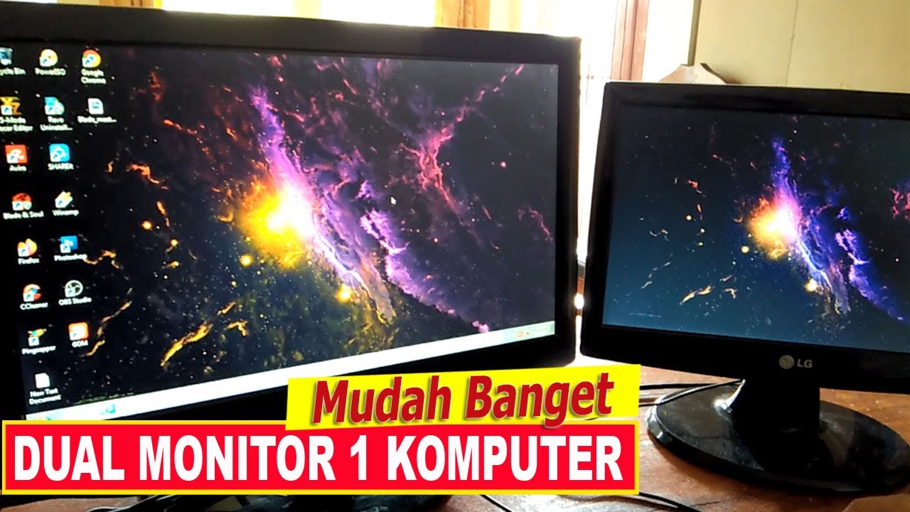 Cara Setting 1 Komputer 2 Monitor Dual Monitor Youtube