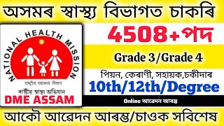 🔥 অসমৰ স্বাস্থ্য বিভাগত চাকৰি মুকলি -4500+ পদৰ বাবে আৱেদন আৰম্ভ| Assamese Jobs News| Job in Assam