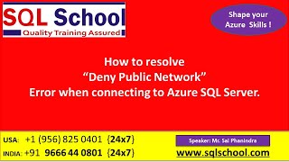 Deny Public Network Error | SQL Server | Azure SQL Database