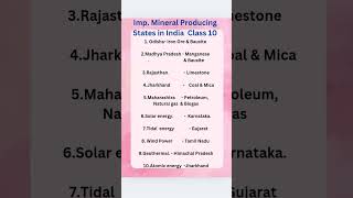 Important Mineral Producing States in India #2025 #cbse #ncert#class 10 #geography