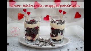 GyorsanSüti: Oreo kekszes, fehércsokis, meggyes pohárkrém