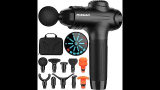 RAEMAO Massage Gun Deep Tissue, Back Massage Gun for Athletes for Pain Relief