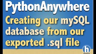 4 - New Database in PythonAnywhere