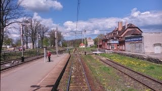 Odcinek Malbork - Elbląg - Olsztyn Główny z tyłu pociągu TLK Gryf