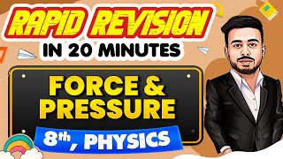 Force And Pressure - Rapid Revision in 20 Minutes🔥|| Physics, Class 8th 📚