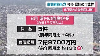 8月の企業倒産は5件「原材料の高騰などで事業継続の断念増える危険性高まる」【佐賀県】 (22/09/29 11:40)