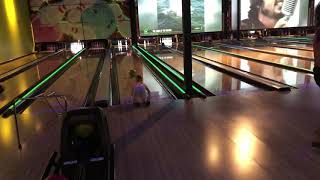 Fat cats, bowling, Sloane sliding on knees