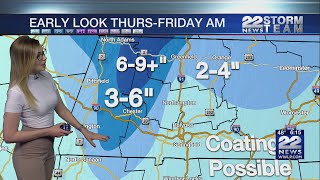 Snow in forecast for Thursday into Friday