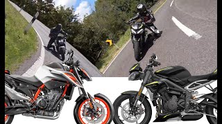 2020 STREET TRIPLE RS vs. KTM DUKE 890 R