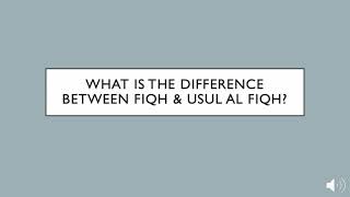 what is the difference between fiqh and usul al fiqh?