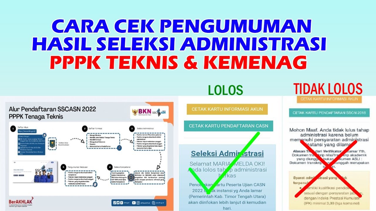 Cara Cek Dan Mengetahui Hasil Seleksi Administrasi Berkas PPPK Teknis ...