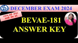 BEVAE-181 ANSWER KEY, 100% सही आंसरजल्दी चेक करें