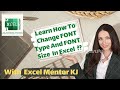How to change Font Style, Font Size, Different Font Styles in Excel #font #fonts #excel