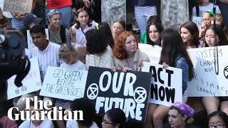 Greta Thunberg joins activists protesting about climate crisis outside UN - watch live