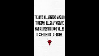 NBA Postpones next 2 Chicago Bulls Games!   #shorts