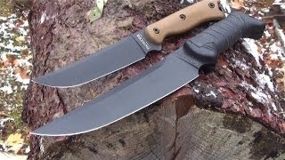 Slicing Practice With Ka-Bar Becker BK5 and BK15