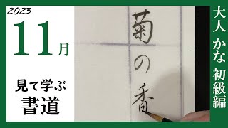 【書道手本】11月課題書いてみました！大人かな初級編【かな】【初級】