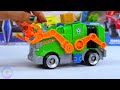 paw patrol unboxing collection review paw patrol the mighty pups with bulldozer asmr unboxing