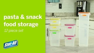 Stor-All 12 Piece Press-n-Click Pasta and Snack Food Storage Container Set