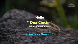 Hello - Dua Cincin | Karaoke - Piano (Low Key/Nada Rendah)