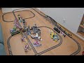 lego trains collide freight train 60198 meets passenger trains 60337 and 60197