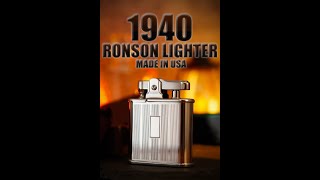 独特的隐藏式防风罩设计 英国RONSON朗森公司古董打火机lighter