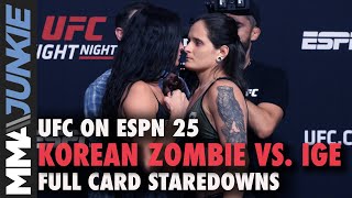 Complete fighter faceoffs from the UFC on ESPN 25 official weigh-in