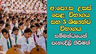 අ.පො.ස  උසස් පෙළ  විභාගය සහ 5 ශිෂ්‍යත්ව විභාගය සම්බන්ධයෙන් පැහැදිලි කිරීමක්