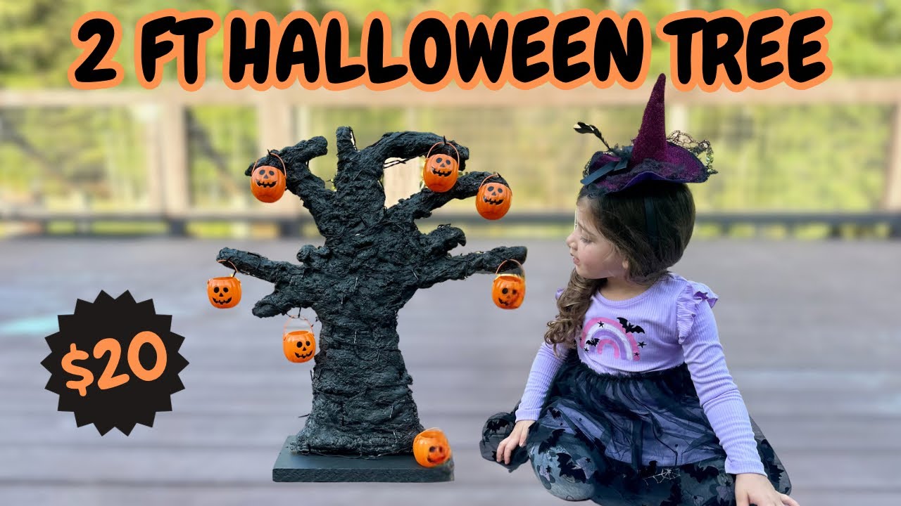 Budget Friendly Diy 2 Ft Halloween Tree Tutorial Youtube