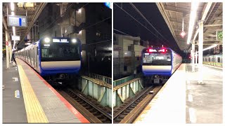 （2023.2.18）スカレンジことJR東日本E235系1000番台J-18編成（軽装車）＋F-07編成（三菱フルSiC-MOSFET素子2レベルVVVF制御・TDカルダン）