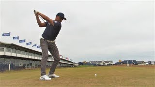 Rickie Fowler plays a practice round at Carnoustie