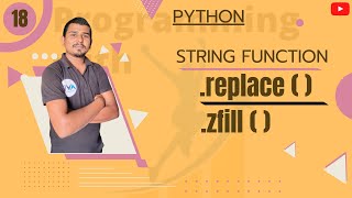 string replace function|string zfill function in python(Hindi) #string #avitsupaul #amit