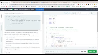 Coding asmr - HackerRank - Sorting: Bubble Sort in Python - No talking