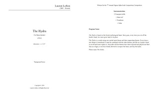 The Hydra - For Brass Quintet  | Lauren Lofton (2024)