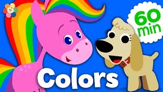 Coloring and Music for Kids | Rainbow Horse Color Compilation | Learn Colors for Kids | BabyFirst TV
