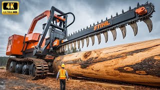 Extreme Dangerous Fastest Big Chainsaw Cutting Tree Machines | Monster Stump Removal Excavator #2