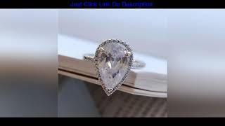 Top ANZIW Luxury Pear Cut Sona Simulated Diamond Halo Rings Anniversary Rings Engagement Wedding Ba