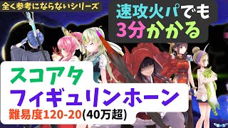 【ヘブバン】速攻スコアタ#31：フィギュリンホーン120-20/火パ40万/防御・回復無し【忙しい人向け…？】