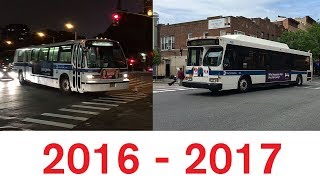 Retired MTA NYC 1997-1998 Nova Bus RTS-06 \u0026 2003 CNG Orion 7 buses - 2016/2017