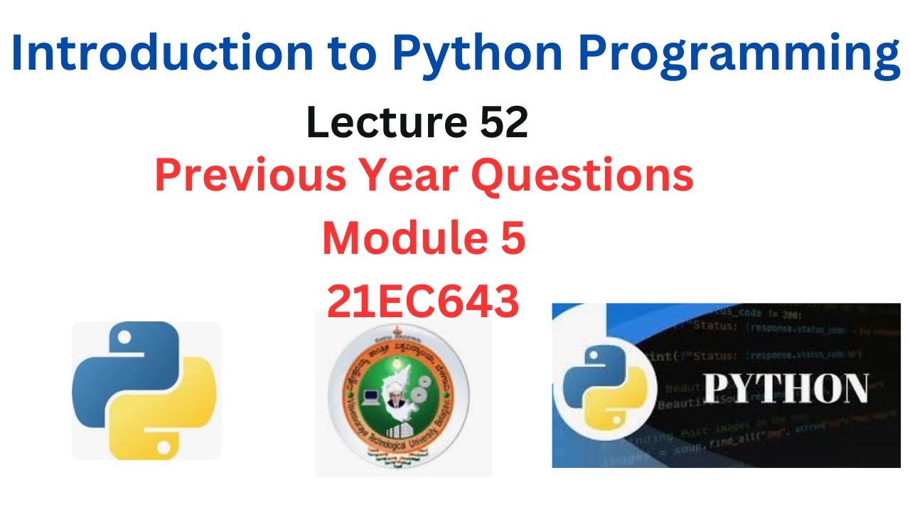 Important Questions From Module 5 Python Programming With Solutions