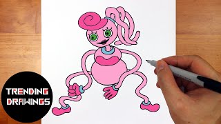 How To Draw Mommy Long Legs - Poppy Playtime - FNF Mod Character Easy Step by Step
