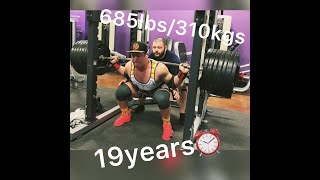 19 Year Old Attempts 685LBS/310KG SQUAT (Steroid Free)