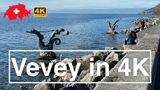 Vevey Switzerland driving tour 4K 60fps (UHD)