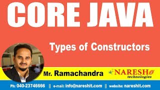 Types of Constructors | Core Java Tutorial | Mr. Ramachandra