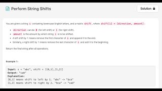LeetCode 30 day challenge - week2-7 Perform String Shifts