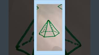 3.7 K Views |How to draw a hexagonal pyramid | 3d shapes | Shapes three d |hexagonal pyramid | #art