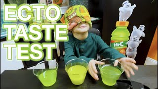 Taste testing Ecto Cooler vs Juicy Juice orange-tangerine