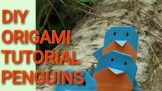 Easy DIY Origami Penguin Tutorial - Einfache Origami Anleitung: Pinguin かわいいペンギン