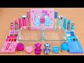 Pink vs Blue - Mixing Makeup Eyeshadow Into Slime ASMR